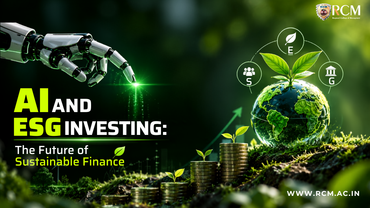 AI and ESG investing supporting sustainable finance through climate analysis, responsible investment, environmental data, and risk assessment.