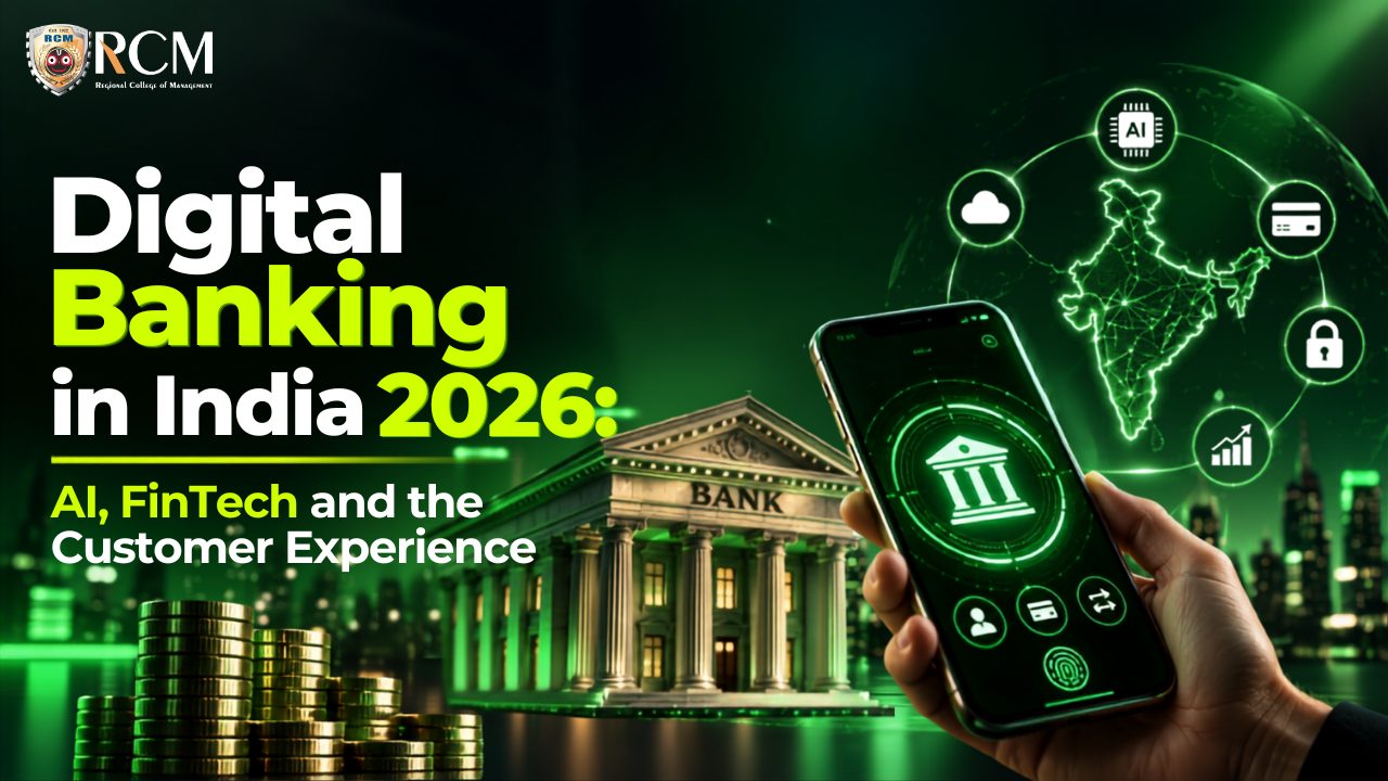 Digital banking in India using AI, FinTech, mobile applications, automation, and data analytics to improve customer experience.