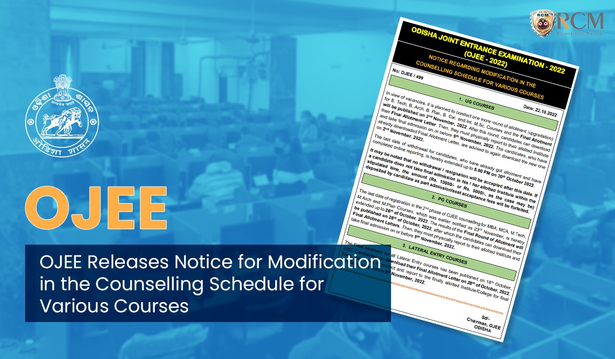 Read more about the article OJEE Releases Notice for Modification in the Counselling Schedule