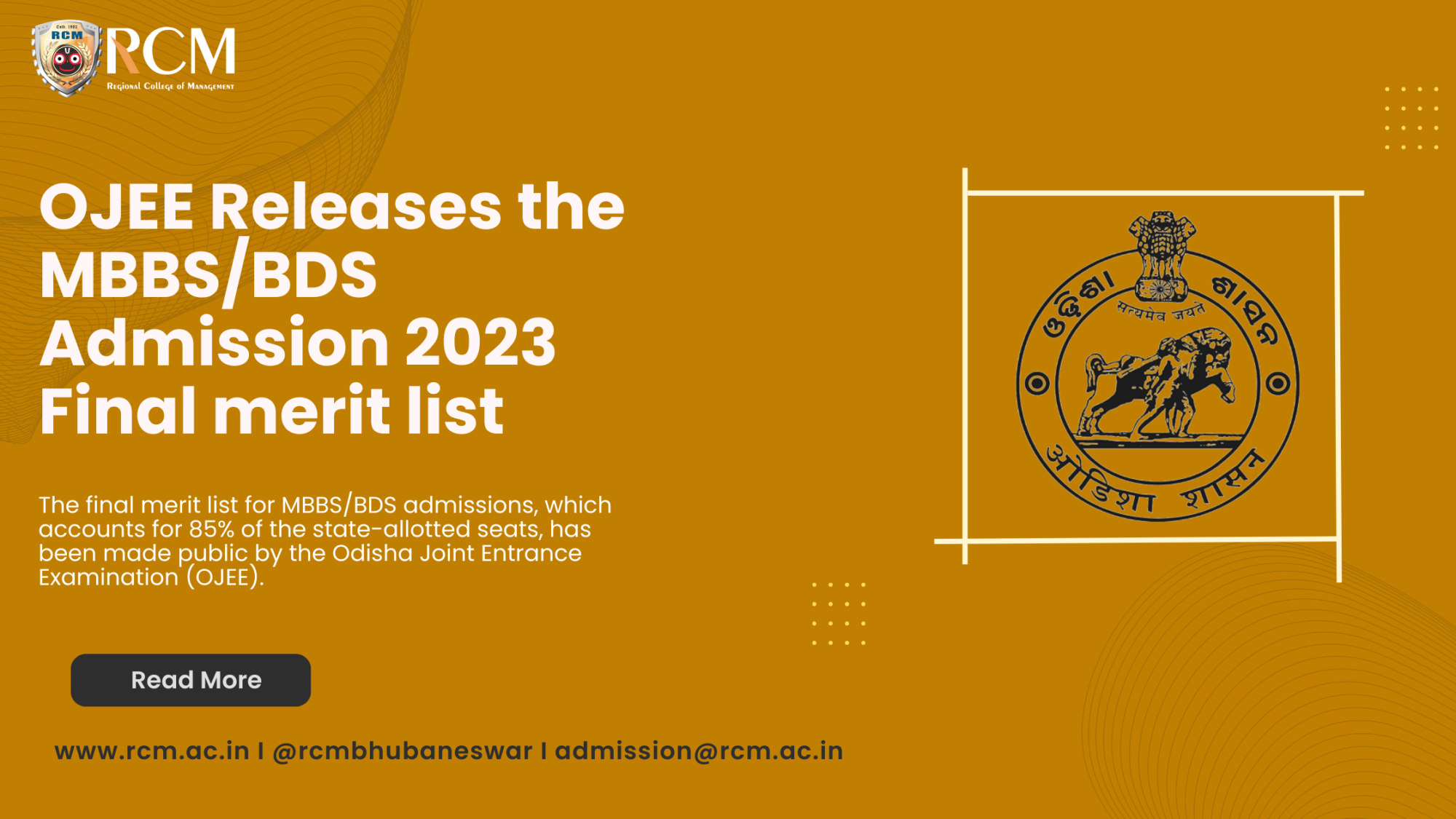 OJEE Releases The MBBS BDS Admission 2023 Final Merit List