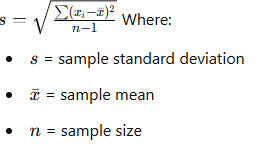 standard deviation formula