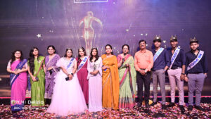 Freshers party winners posing for a photo