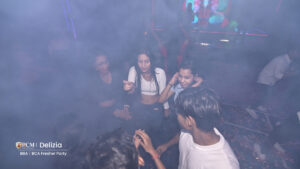 Girls dancing at a college festival