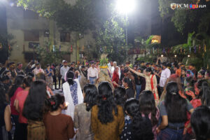 Sacred flames of Holika Dahan lighting up the night at RCM.