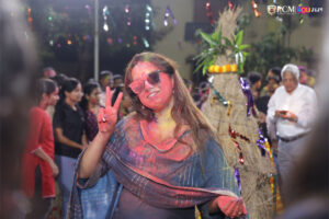 Traditional Holika Dahan ceremony with a bonfire and festive rituals at RCM.