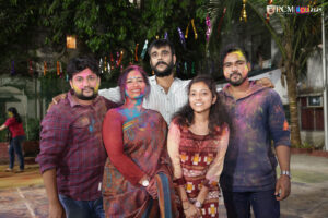 staff of the company celebrating the Holi