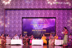 Flyer for Lumora event celebrating women in art and culture