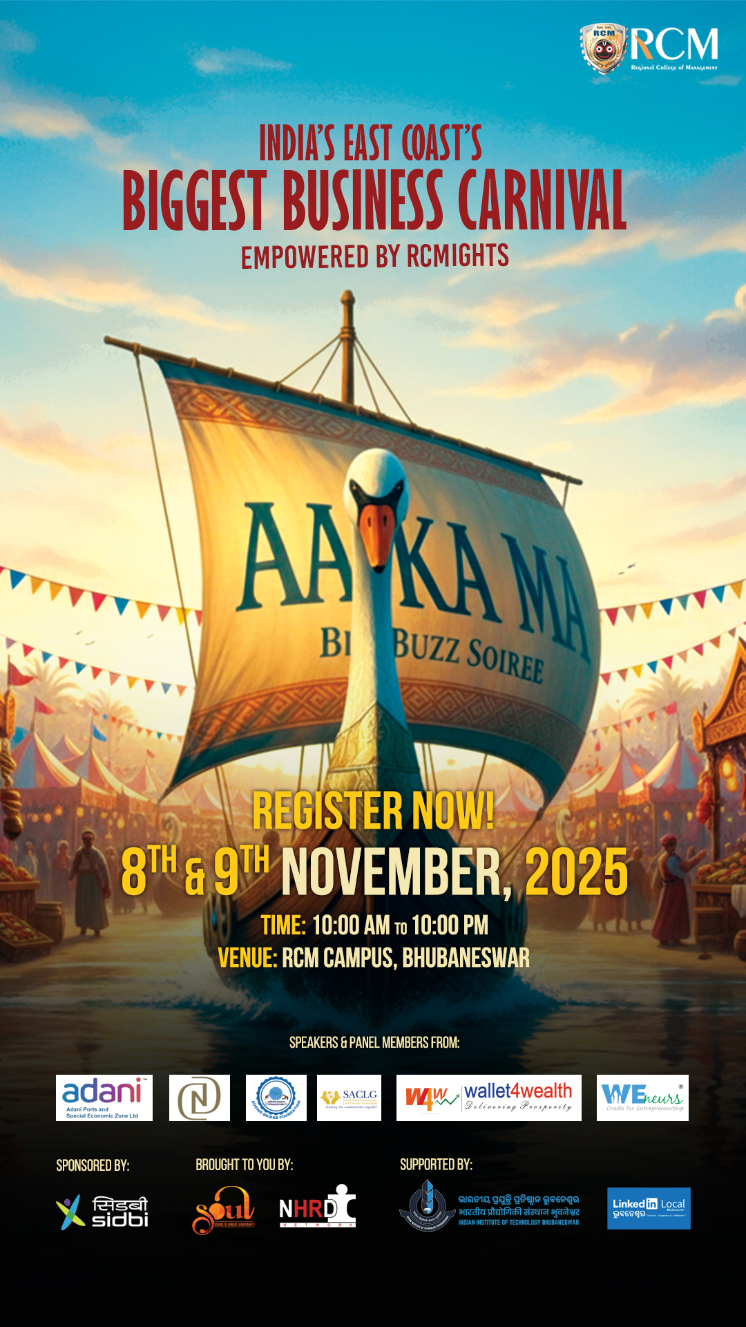 From Tradition to Transformation – India’s East Coast’s Biggest Business Carnival is BACK! 

Bhubaneswar, get ready to witness a historic wave of innovation, #inspiration, and #opportunity as the AA KA MA – Bizz Buzz Soirée 2025 returns on 8th & 9th November at RCM! 

The Trade Ship is arriving at the shores of Bhubaneswar — and it's docking at RCM!
Bringing with it a spectacular blend of #food, #culture, #shopping, and a marketplace buzzing with business deals, ideas, and limitless energy!

Here's what’s onboard:
✅ 51 Entrepreneurs shaping the business landscape
✅ 20 Student Stalls showcasing fresh talent & bold startups
✅ Funding opportunities up to ₹4,50,000 
✅ A chance to connect with industry stalwarts & startup mentors
✅ A carnival that blends business with culture, creativity, and collaboration

This isn’t just an event — it's YOUR #launchpad.
A space to pitch your startup, build your brand, gain funding support, and be seen by the right people.

Don’t just watch the change — be the change.
Your idea deserves the spotlight. Your startup deserves the stage.

Join the Movement – Register Now!
👉 LINK IN BIO

#Startup #Odisha #Bhubaneswar #entrepreneurship #businessmindset #InnovationHub #stallion #StartupIndia #FutureBusinessLeaders #BusinessTransformation #growthmindset #sustainability #rcmights #houseoflegends 
#empowerment #businesscarnival #youthempowerment #InnovationNation