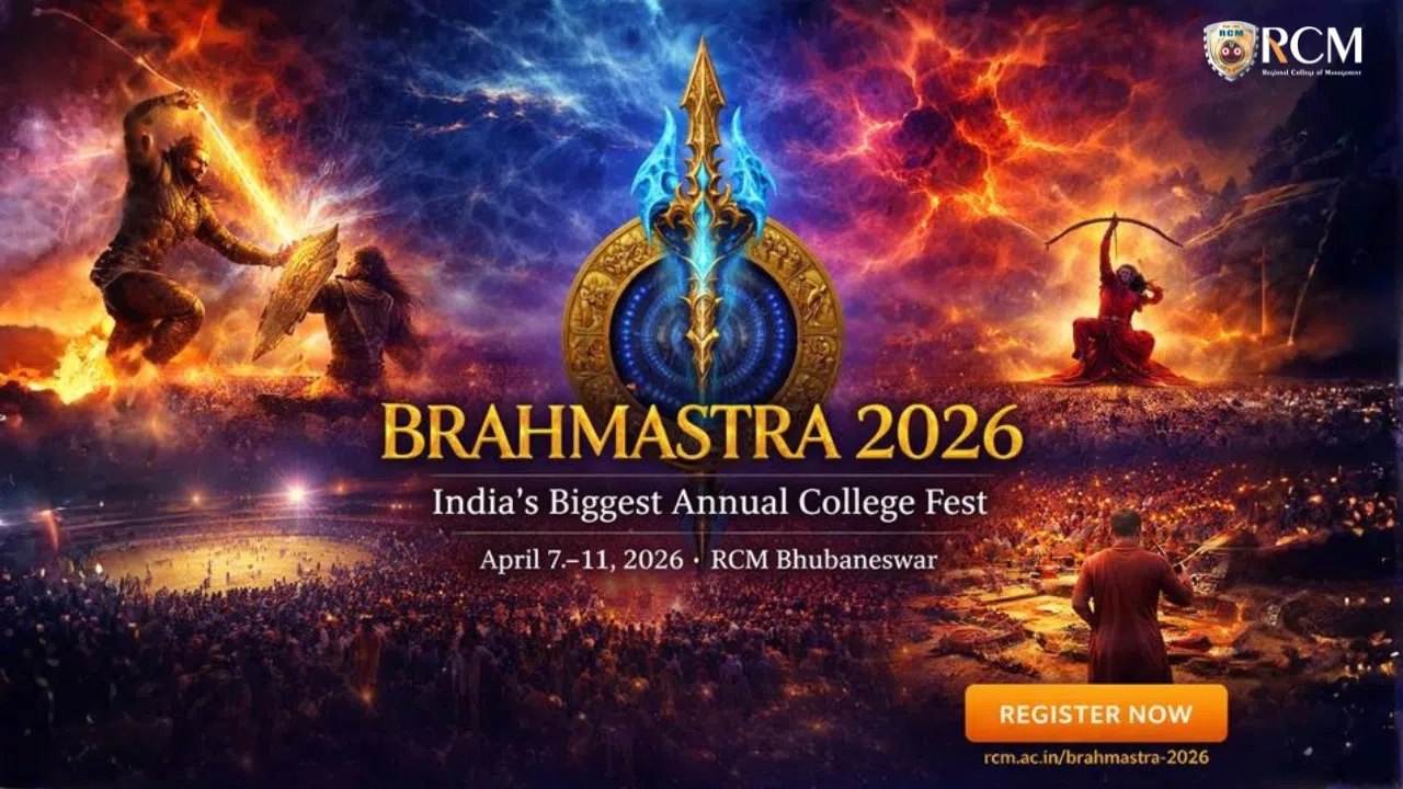 Brahmastra 2026 biggest college fest India RCM Bhubaneswar register now banner