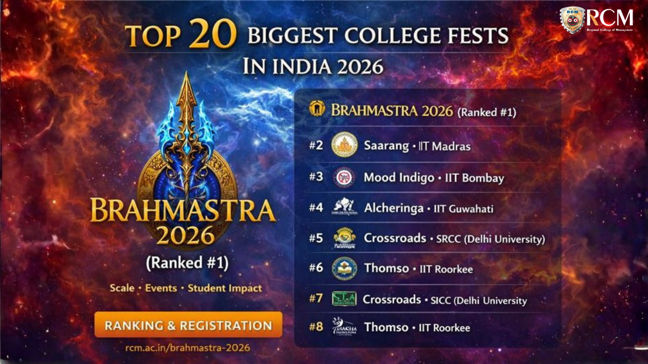 Biggest college fests in India 2026 with Brahmastra RCM Bhubaneswar ranked number one national fest