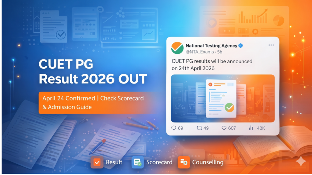 CUET PG Result 2026 OUT April 24 – Check Scorecard Now