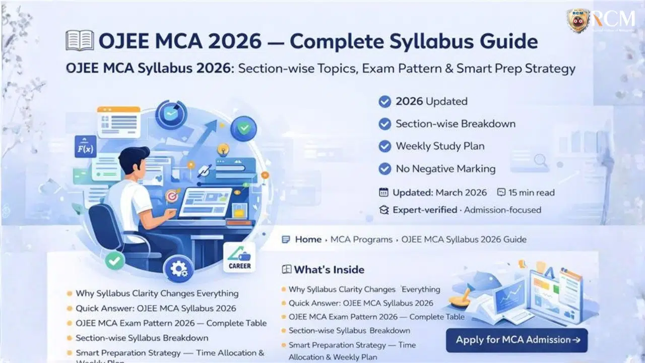 OJEE MCA syllabus 2026 complete guide with exam pattern and preparation strategy
