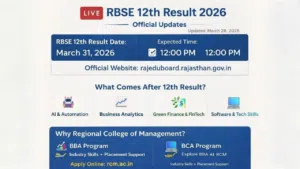 RBSE 12th class result 2026 date time live update Rajasthan board result