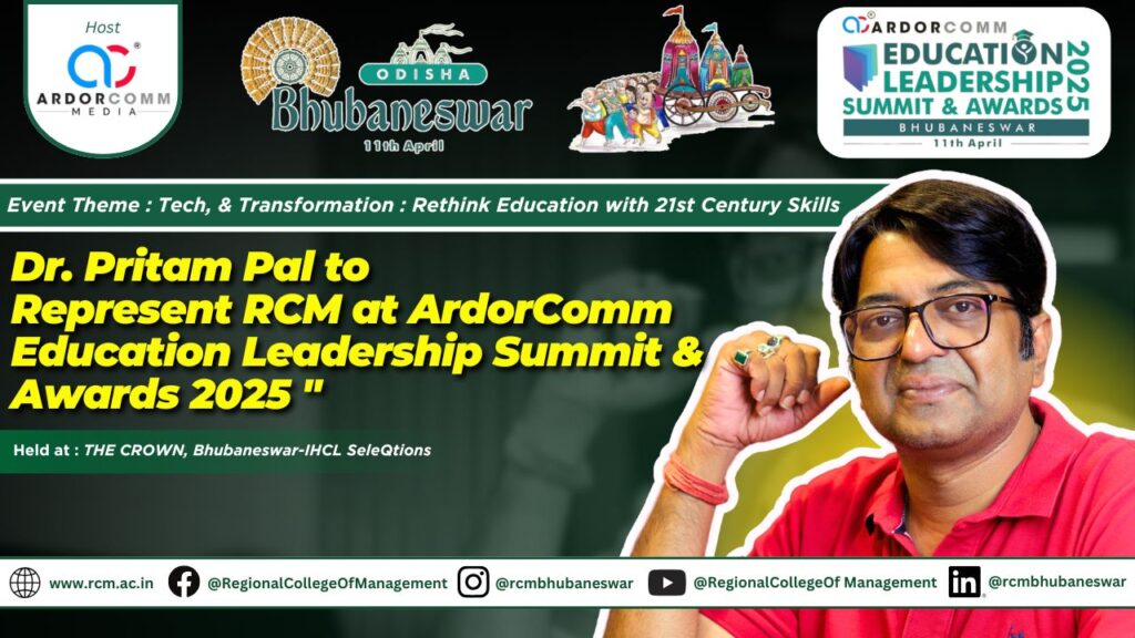 Dr. Pritam Pal to Represent RCM at ArdorComm Education Leadership Summit & Awards 2025