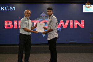 Winners and runners-up receiving prizes at the BID TO WIN event during Brahmastra 2025 at RCM.