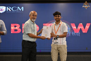 Prize distribution ceremony for participants of the Bid to Win event at Brahmastra 2025.