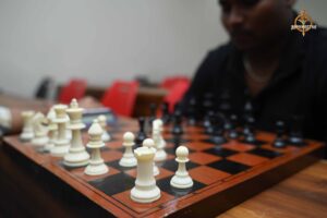 Chess match during Kurukshetra at Brahmastra 2025 college fest, RCM Bhubaneswar