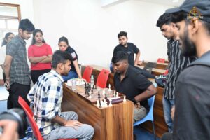 Chess match under Kurukshetra event of Brahmastra 2025 college fest at RCM