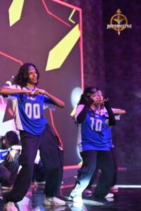 Girl students perform group dance at Brahmastra, India’s best college festival at top management college.