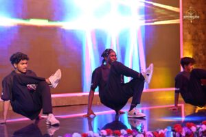 Group dancers performing at Brahmastra college festival, hosted by India’s top management college, RCM.