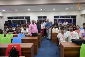 Group photo of participants, faculty, and judges at Brahmastra HackForge, best college festival in India.