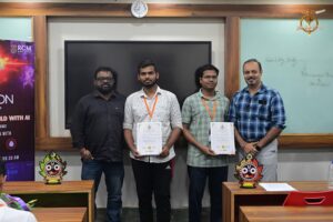 Participants from India’s top management college receive certificates at Brahmastra, the best college festival AI hackathon.