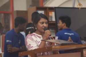 guest addresses audience during Brahmastra, India’s best college festival at top management college RCM