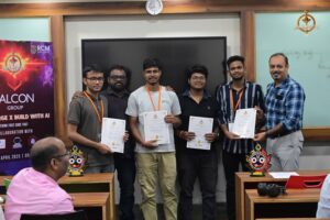 Students receiving certificates from judges at Brahmastra, the best college festival in top management college India.