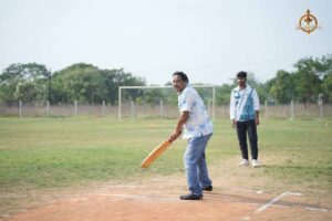 Sponsor team of Brahmastra 2025 playing a friendly cricket match during Kurukshetra event.