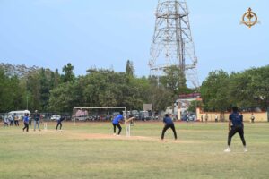 Cricket team in action during a match at Ranbhoomi, Brahmastra 2025.