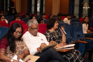 Judges evaluating entrepreneurial presentations at Navya Sopna, Brahmastra 2025.