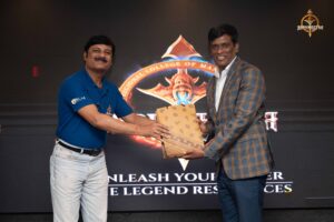 Judges receiving a token of appreciation during Navya Sopna at College Festival Brahmastra 2025.