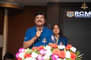 Faculty member delivers a keynote speech during Navya Sopna at Brahmastra 2025 college festival entrepreneurship event.