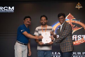 Students receiving certificates from judges and faculty during Navya Sopna at Brahmastra 2025 college festival event.