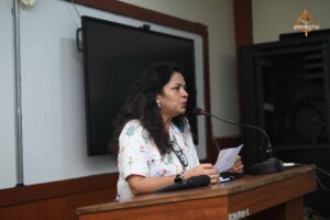 Faculty members addressing participants on stage during Recruitment Expo 2025 at RCM.