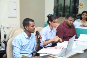 Students actively participating in a simulated recruitment process during Brahmastra 2025 Recruitment Expo.