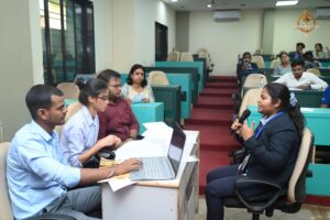 Students actively participating in the simulated recruitment process during Brahmastra 2025 Recruitment Expo.