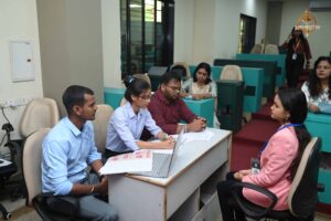 Participants engage in a simulated recruitment process during Brahmastra 2025 Recruitment Expo.