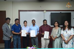 Certificate distribution ceremony honoring participants at the Brahmastra 2025 Recruitment Expo.