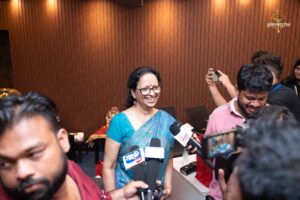 Faculty addressing press meet during Samvad Vivaad at Brahmastra, the best college festival in India.