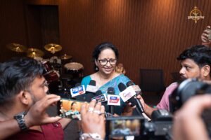 Principal addressing reporters at Brahmastra, India’s best college festival hosted by top management college.