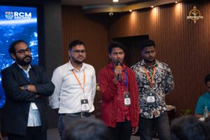 Students perform as public figures in Samvad Vivaad at Brahmastra, the best college festival in India, RCM Bhubaneswar.