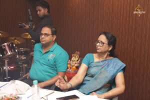 Judge interacting with students during Samvad Vivaad at Brahmastra, top college festival in India, RCM Bhubaneswar.