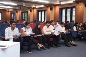 Student reporters covering Samvad Vivaad event at Brahmastra, the best college festival in top management college India.