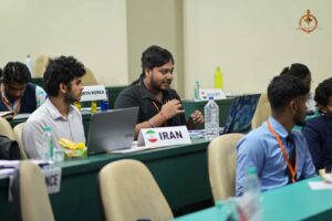 Participants engage in intense debate during Vishwa Tark Vitark at Brahmastra, top college festival in India.