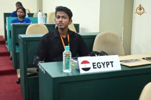 Participant deep in thought during Vishwa Tark Vitark at Brahmastra, the best college festival in India.