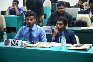 Participants at Brahmastra college festival’s Vishwa Tark Vitark MUN debate in India’s top management college event.