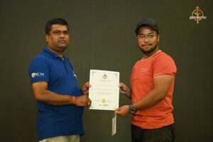 Certificate distribution ceremony at Brahmastra 2025 Kurukshetra Arm Wrestling event with participants receiving certificates on stage