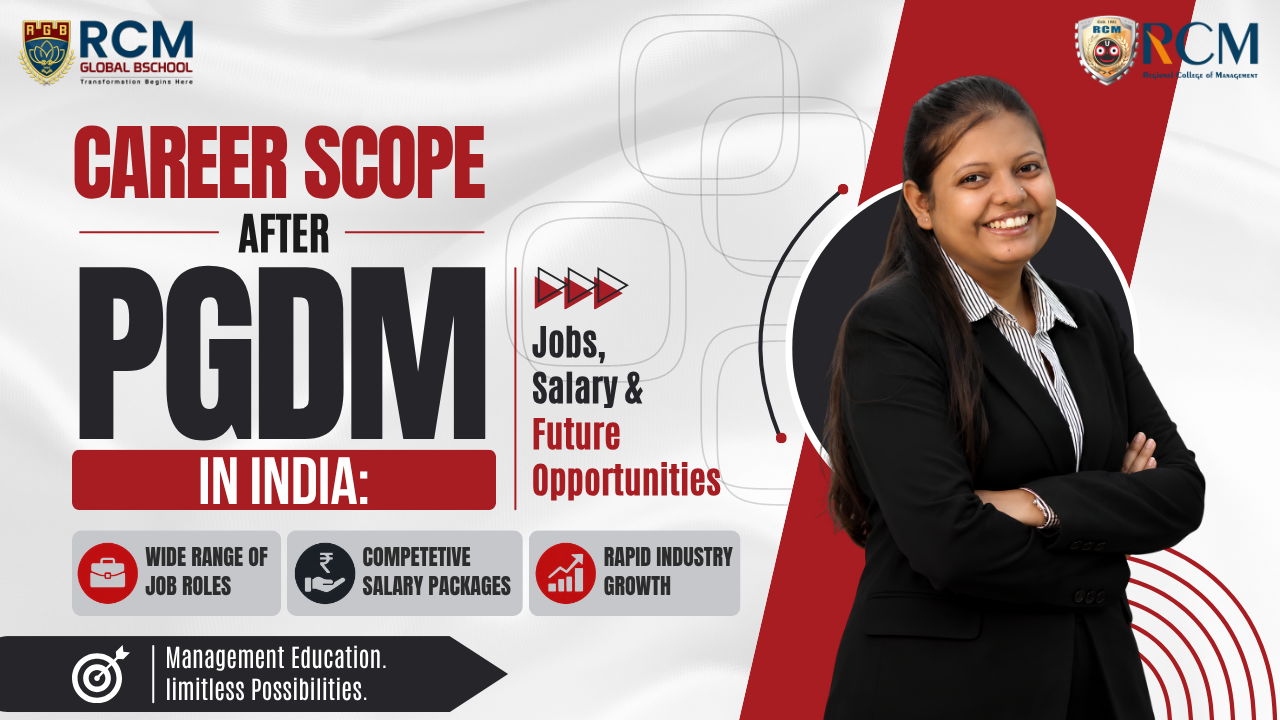 Career scope after PGDM featuring jobs, salaries, industry growth, career opportunities, and diverse management roles nationwide.