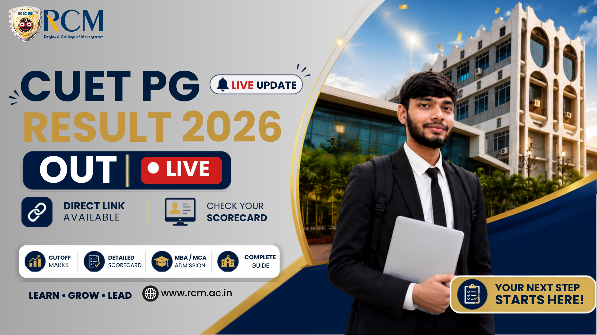 CUET PG Result 2026 live updates scorecard download direct link cutoff admission guidance